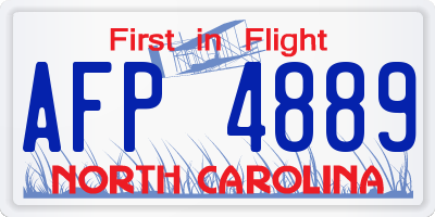 NC license plate AFP4889