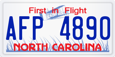 NC license plate AFP4890