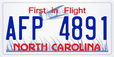 NC license plate AFP4891