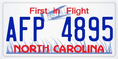 NC license plate AFP4895