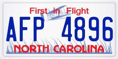 NC license plate AFP4896