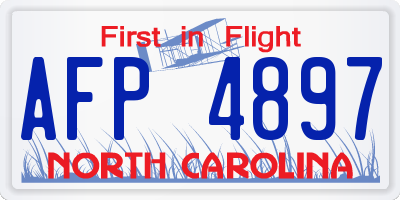 NC license plate AFP4897
