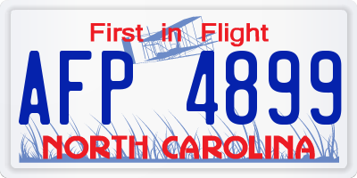 NC license plate AFP4899