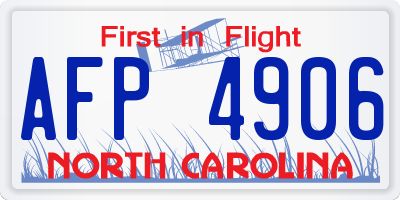 NC license plate AFP4906