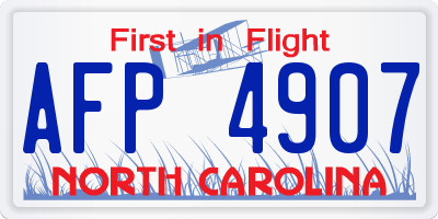 NC license plate AFP4907