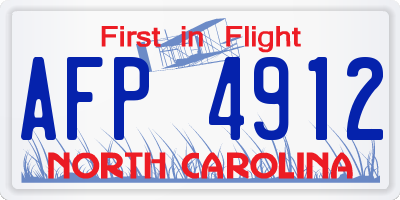 NC license plate AFP4912