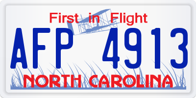 NC license plate AFP4913