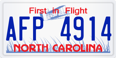 NC license plate AFP4914