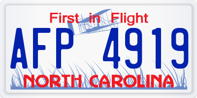 NC license plate AFP4919
