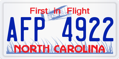 NC license plate AFP4922