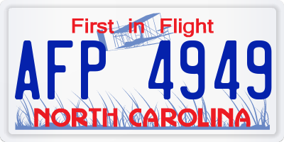 NC license plate AFP4949