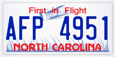 NC license plate AFP4951