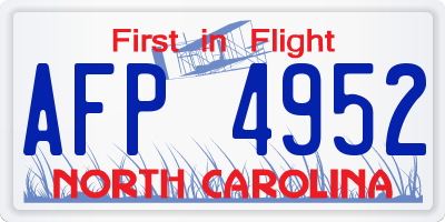 NC license plate AFP4952