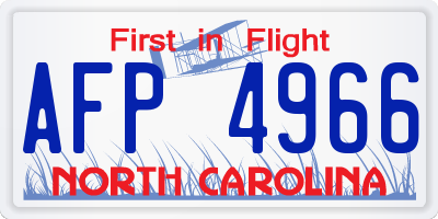 NC license plate AFP4966