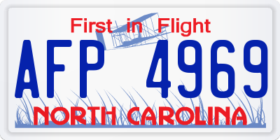 NC license plate AFP4969
