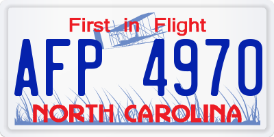 NC license plate AFP4970