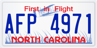 NC license plate AFP4971