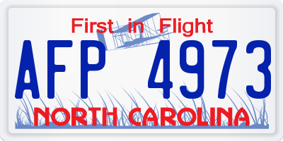 NC license plate AFP4973