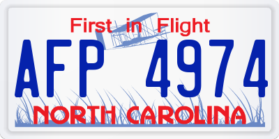 NC license plate AFP4974