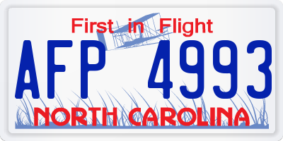 NC license plate AFP4993