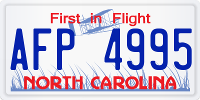 NC license plate AFP4995