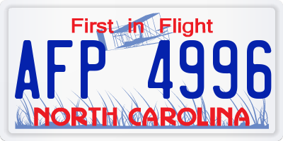 NC license plate AFP4996
