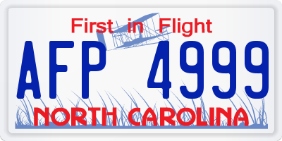 NC license plate AFP4999