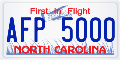 NC license plate AFP5000