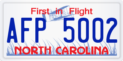 NC license plate AFP5002