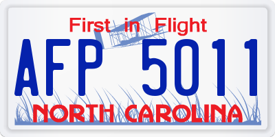 NC license plate AFP5011