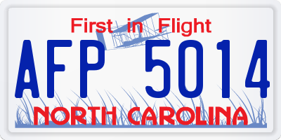 NC license plate AFP5014