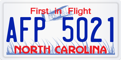 NC license plate AFP5021
