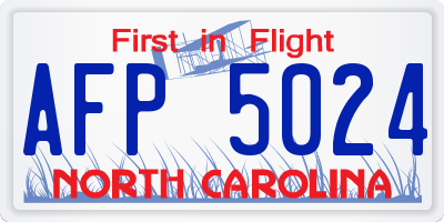 NC license plate AFP5024