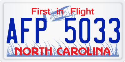 NC license plate AFP5033
