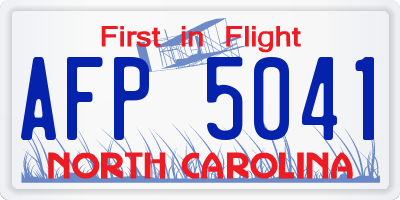 NC license plate AFP5041