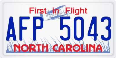 NC license plate AFP5043