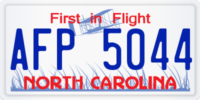 NC license plate AFP5044