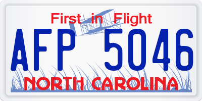 NC license plate AFP5046