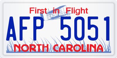 NC license plate AFP5051