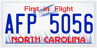 NC license plate AFP5056