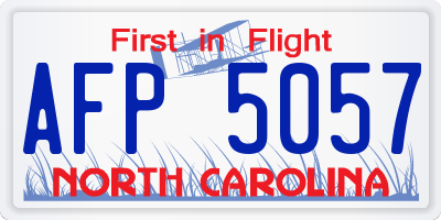 NC license plate AFP5057