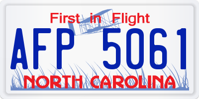 NC license plate AFP5061
