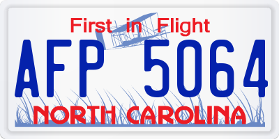 NC license plate AFP5064