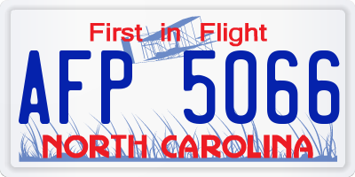 NC license plate AFP5066