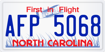 NC license plate AFP5068