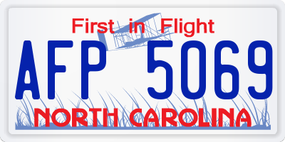 NC license plate AFP5069