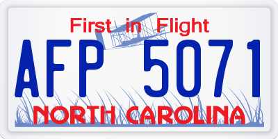 NC license plate AFP5071