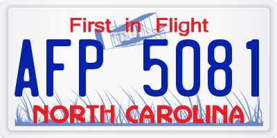 NC license plate AFP5081
