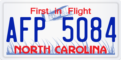 NC license plate AFP5084
