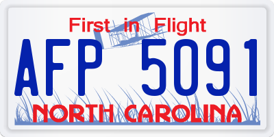NC license plate AFP5091